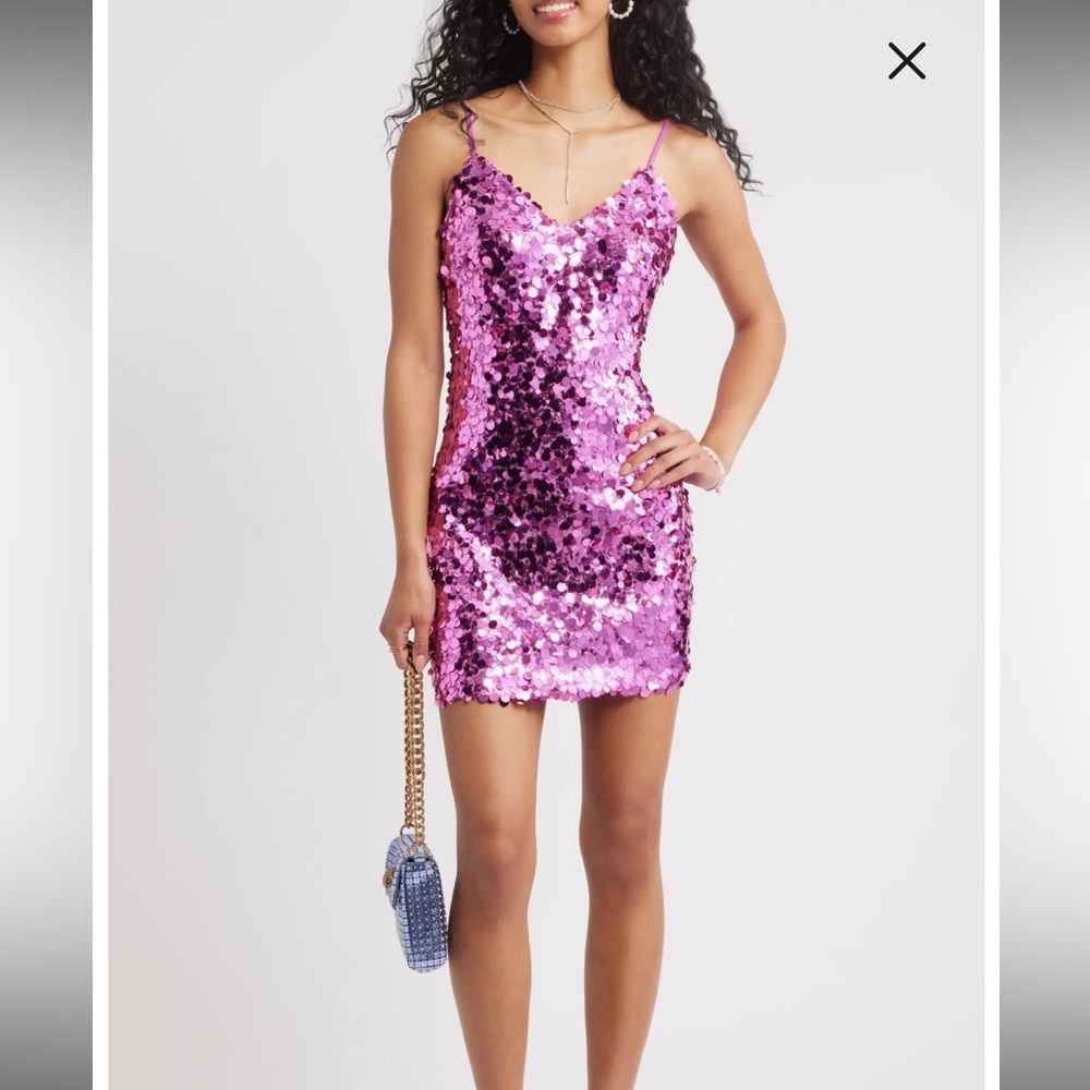 BP Pink Sequin Mini Dress